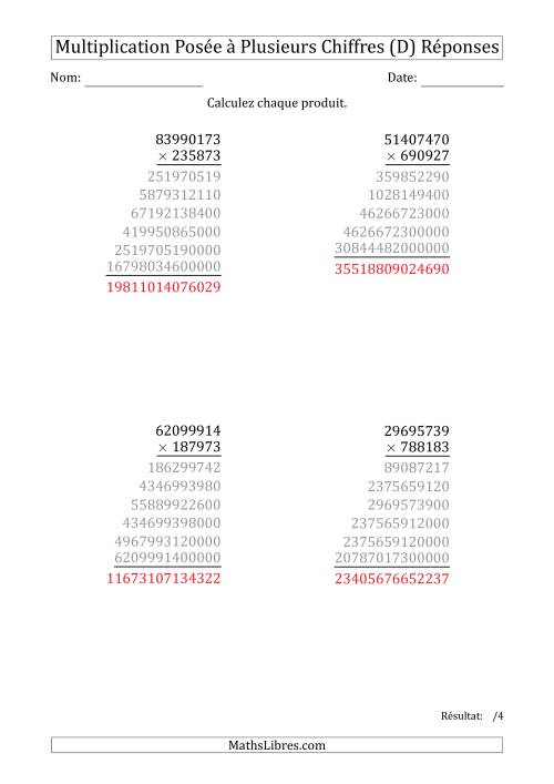 Multiplication d'un Nombre à 8 Chiffres par un Nombre à 6 Chiffres (D) page 2