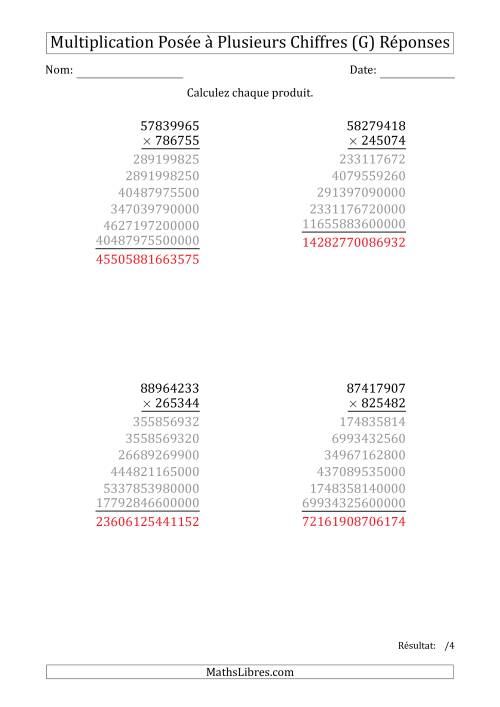 Multiplication d'un Nombre à 8 Chiffres par un Nombre à 6 Chiffres (G) page 2