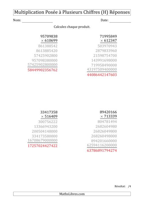 Multiplication d'un Nombre à 8 Chiffres par un Nombre à 6 Chiffres (H) page 2