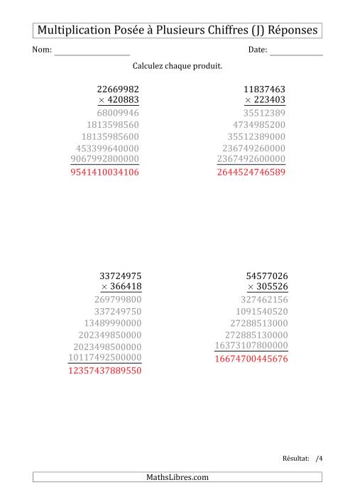 Multiplication d'un Nombre à 8 Chiffres par un Nombre à 6 Chiffres (J) page 2