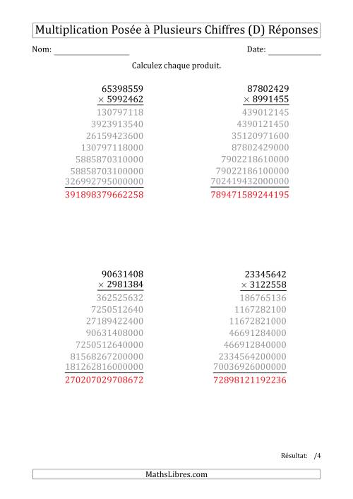 Multiplication d'un Nombre à 8 Chiffres par un Nombre à 7 Chiffres (D) page 2