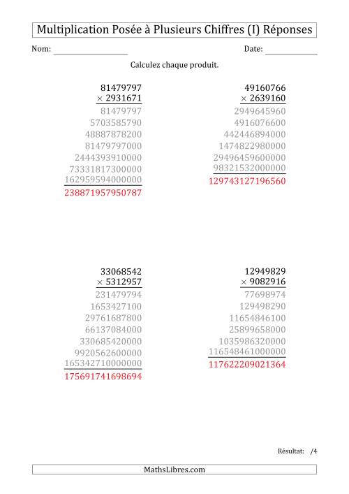 Multiplication d'un Nombre à 8 Chiffres par un Nombre à 7 Chiffres (I) page 2