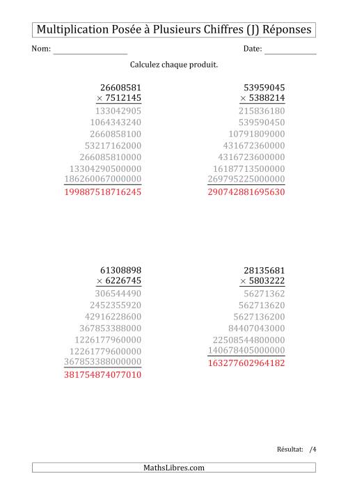 Multiplication d'un Nombre à 8 Chiffres par un Nombre à 7 Chiffres (J) page 2
