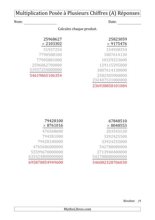 Multiplication d'un Nombre à 8 Chiffres par un Nombre à 7 Chiffres (Tout) page 2