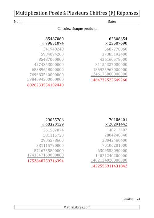 Multiplication d'un Nombre à 8 Chiffres par un Nombre à 8 Chiffres (F) page 2
