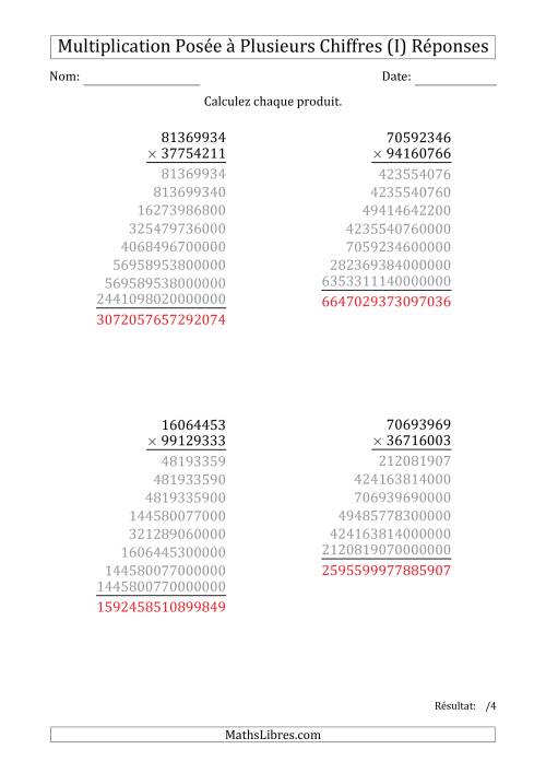 Multiplication d'un Nombre à 8 Chiffres par un Nombre à 8 Chiffres (I) page 2
