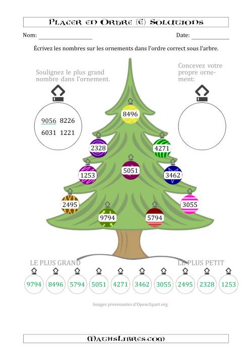 Placer en Ordre des Nombres Compris Entre 1000 et 9999 sur un Arbre de Noël (E) page 2