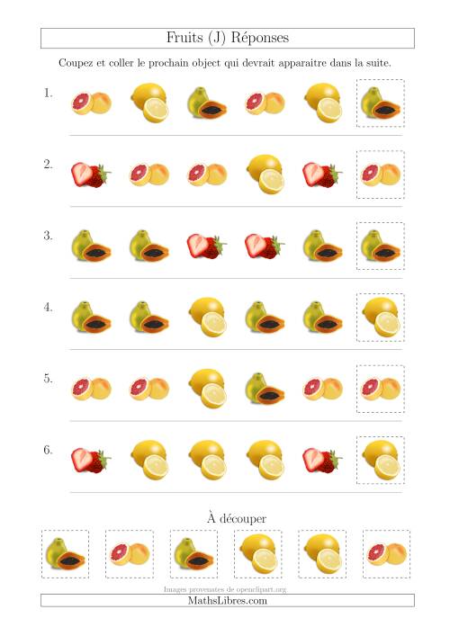Patrons des Fruits avec Une Seule Particularité (Forme) (J) page 2