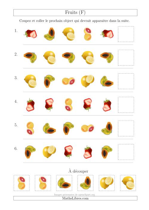 Patrons des Fruits avec Deux Particularités (Forme et Rotation) (F)
