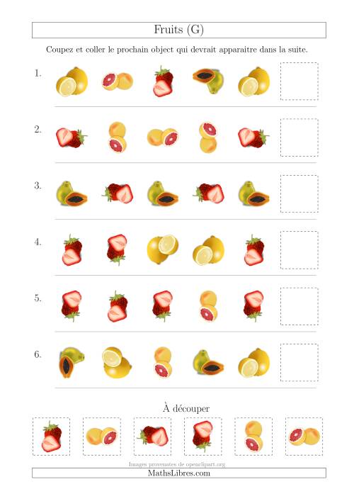 Patrons des Fruits avec Deux Particularités (Forme et Rotation) (G)