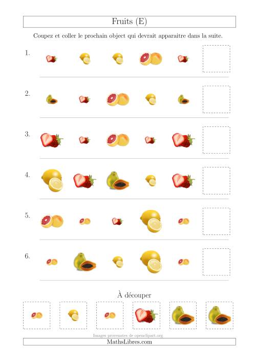 Patrons des Fruits avec Deux Particularités (Forme et Taille) (E)