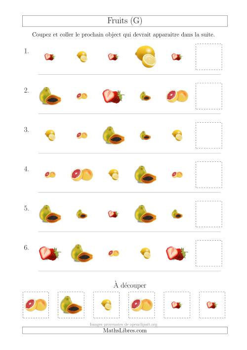 Patrons des Fruits avec Deux Particularités (Forme et Taille) (G)