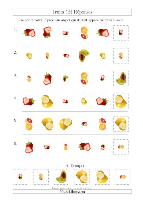 Patrons des Fruits avec Trois Particularités (Forme, Taille et Rotation) (B) page 2