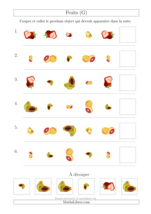 Patrons des Fruits avec Trois Particularités (Forme, Taille et Rotation) (G)