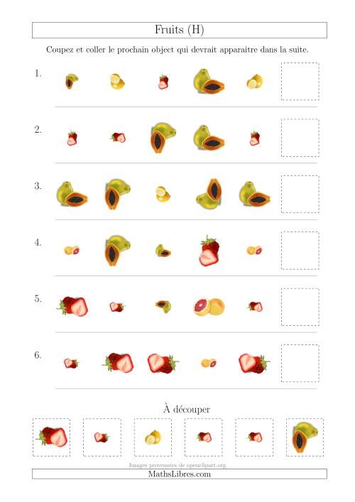 Patrons des Fruits avec Trois Particularités (Forme, Taille et Rotation) (H)