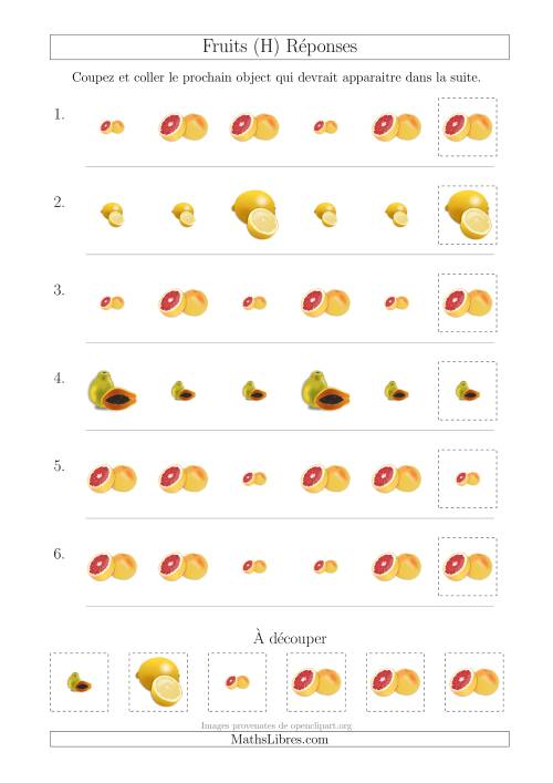 Patrons des Fruits avec Une Seule Particularité (Taille) (H) page 2