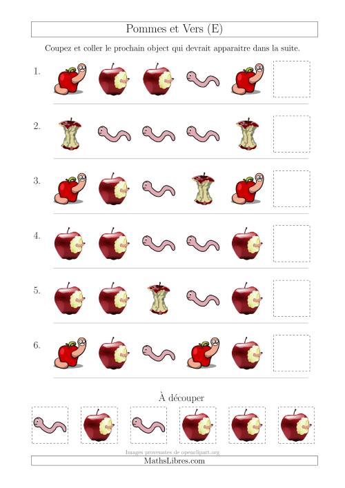 Patrons des Pommes et Vers avec Une Seule Particularité (Forme) (E)