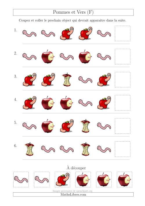 Patrons des Pommes et Vers avec Une Seule Particularité (Forme) (F)