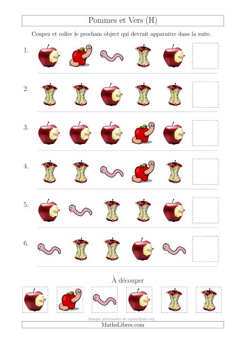 Patrons des Pommes et Vers avec Une Seule Particularité (Forme) (H)