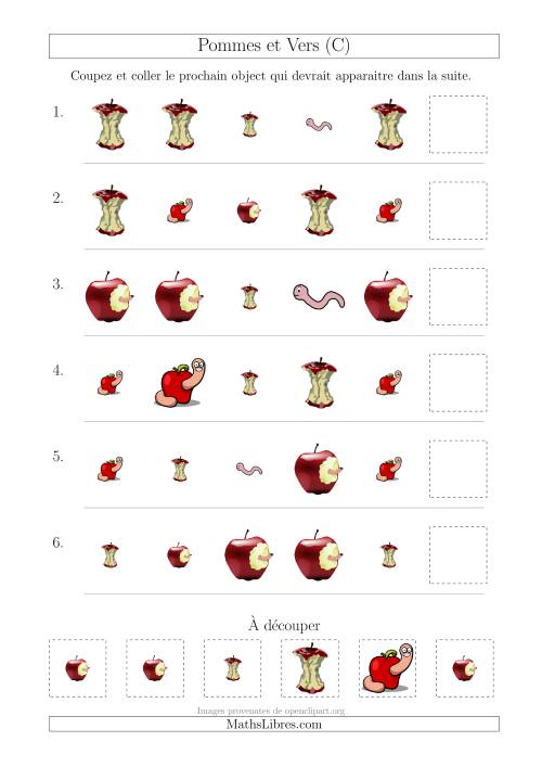 Patrons des Pommes et Vers avec Deux Particularités (Forme et Taille) (C)