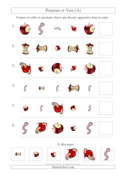 Patrons des Pommes et Vers avec Trois Particularités (Forme, Taille et Rotation)
