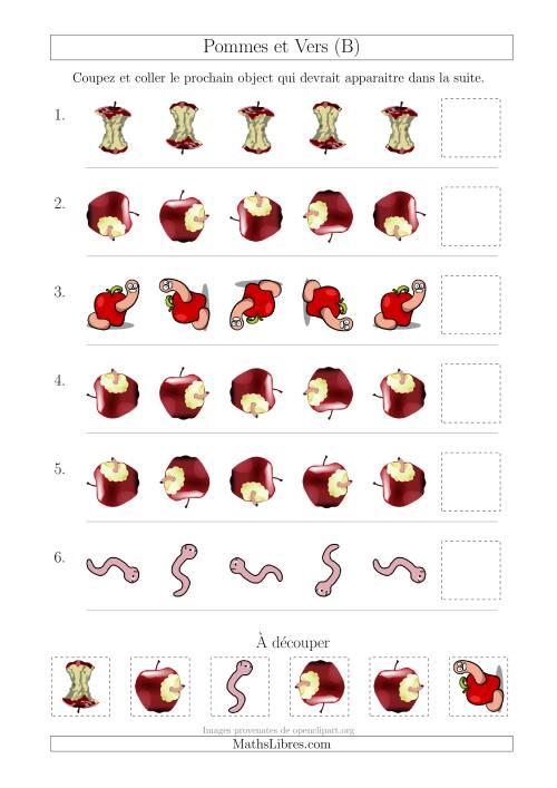 Patrons des Pommes et Vers avec Une Seule Particularité (Rotation) (B)