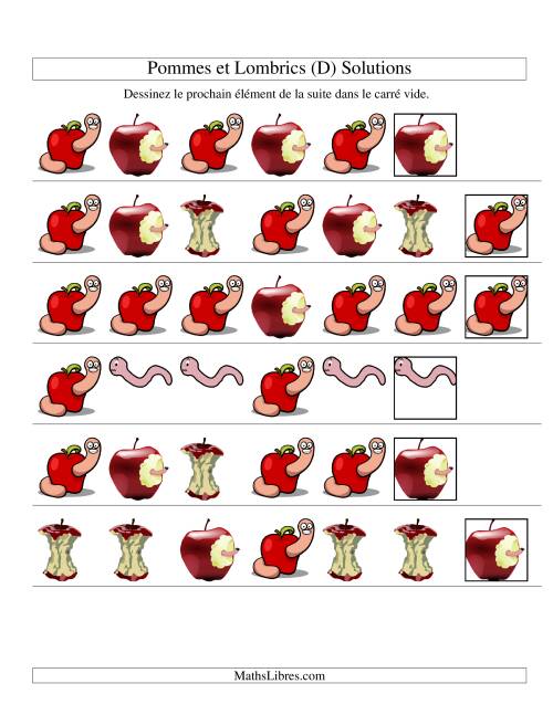 Suites d'images -- Pommes et lombrics -- Un attribut (D) page 2
