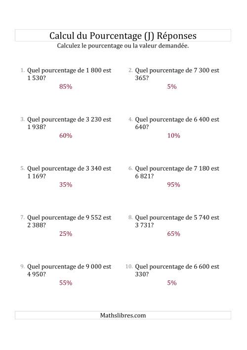 Calcul du Taux de Pourcentage des Nombres Entiers et des Pourcentages Multiples de 5 (J) page 2