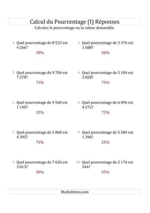Calcul du Taux de en Pourcentage des Nombres Décimaux et des Pourcentages Multiples de 25 (I) page 2