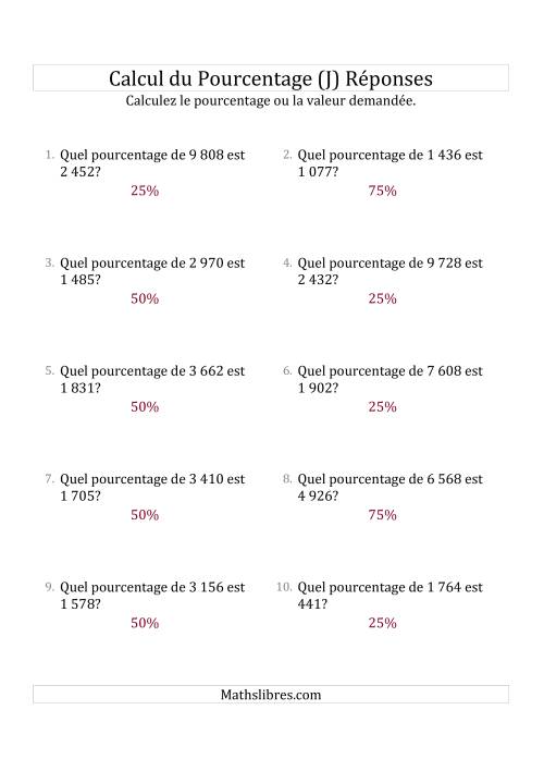 Calcul du Taux de en Pourcentage des Nombres Décimaux et des Pourcentages Multiples de 25 (J) page 2