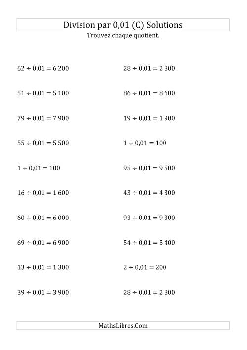 Division de nombres entiers par 0,01 (C) page 2