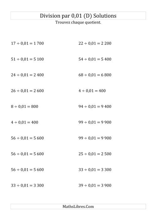 Division de nombres entiers par 0,01 (D) page 2