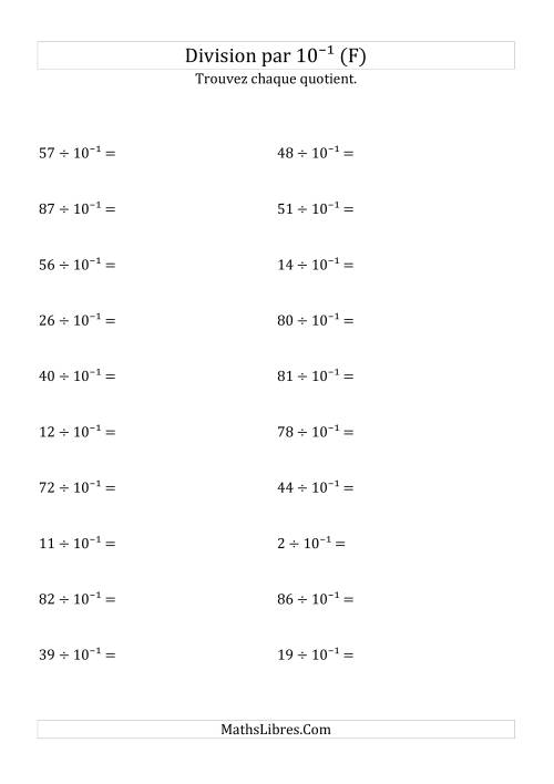 Division de nombres entiers par 10⁻¹ (F)