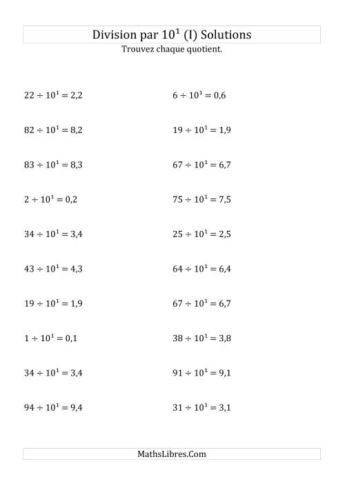 Division de nombres entiers par 10¹ (I) page 2