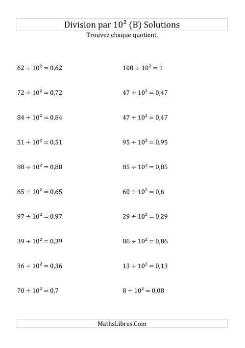 Division de nombres entiers par 10² (B) page 2