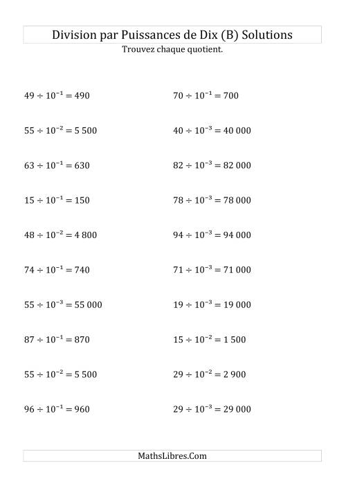 Division de nombres entiers par puissances n&eeacute;gatives de dix (forme exposant) (B) page 2