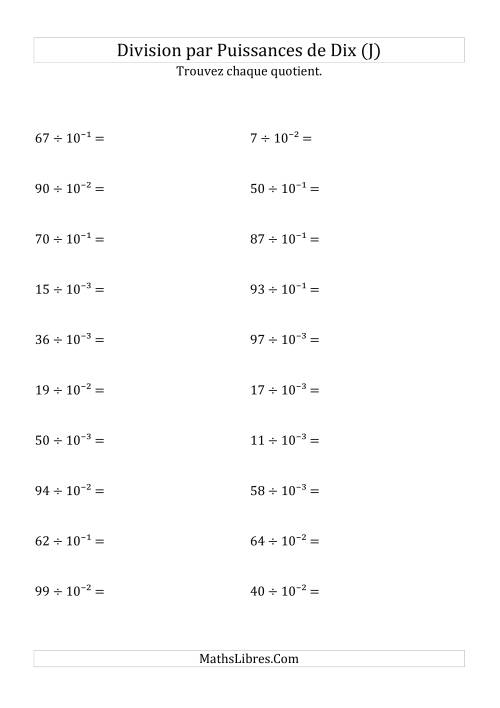 Division de nombres entiers par puissances n&eeacute;gatives de dix (forme exposant) (J)