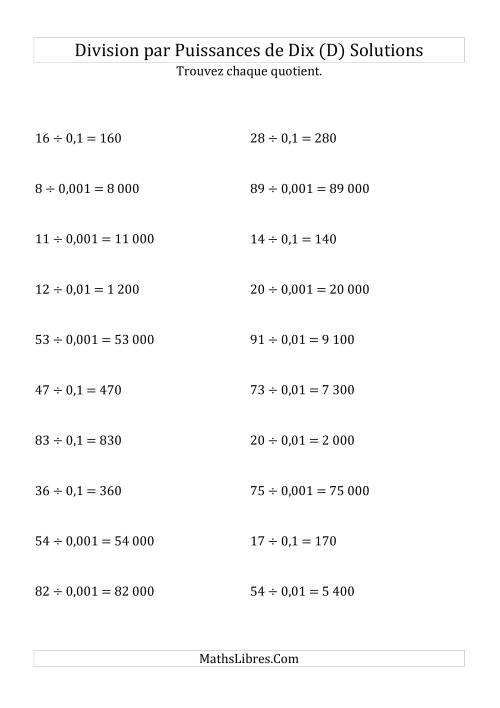 Division de nombres entiers par puissances n&eeacute;gatives de dix (forme standard) (D) page 2