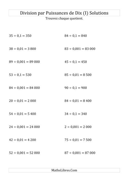 Division de nombres entiers par puissances n&eeacute;gatives de dix (forme standard) (I) page 2