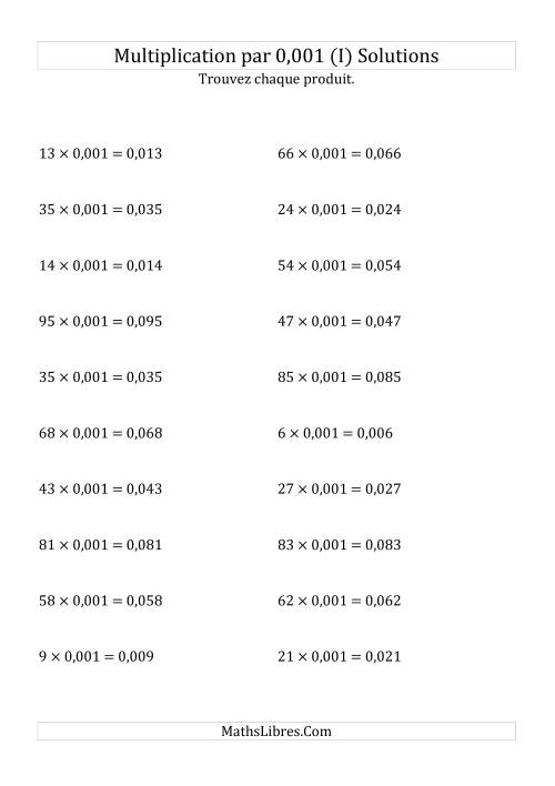 Multiplication de nombres entiers par 0,001 (I) page 2