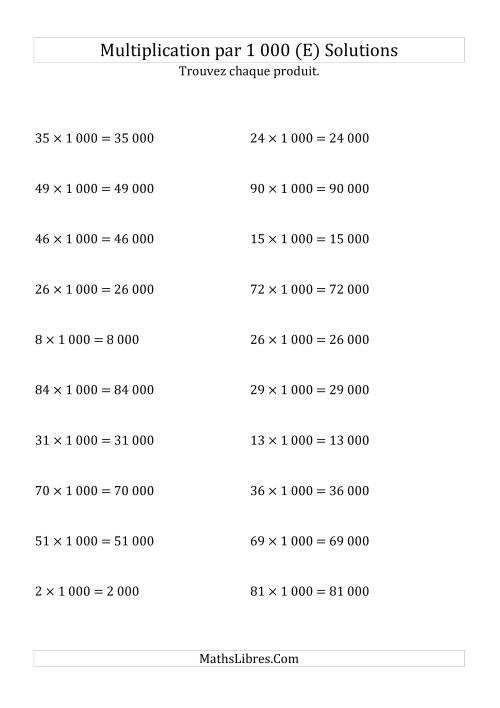 Multiplication de nombres entiers par 1000 (E) page 2