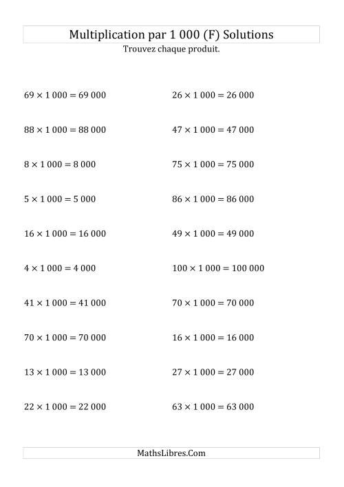 Multiplication de nombres entiers par 1000 (F) page 2
