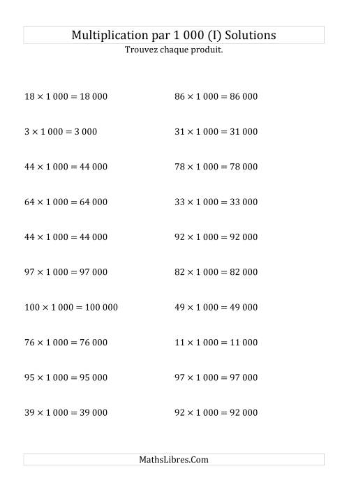 Multiplication de nombres entiers par 1000 (I) page 2