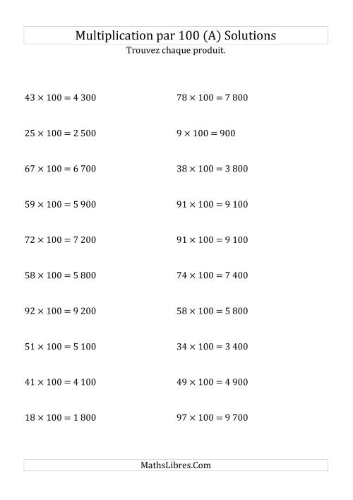 Multiplication de nombres entiers par 100 (Tout) page 2