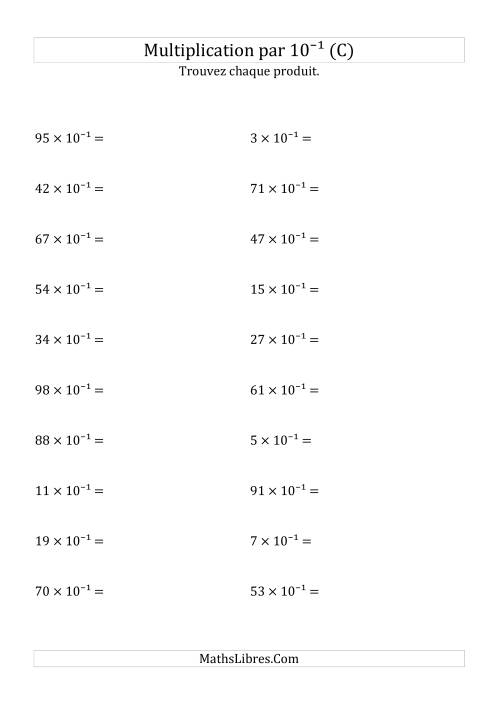 Multiplication de nombres entiers par 10⁻¹ (C)