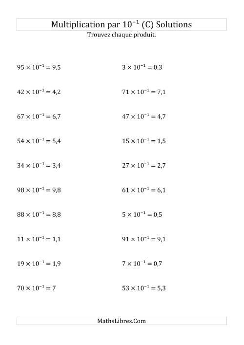 Multiplication de nombres entiers par 10⁻¹ (C) page 2