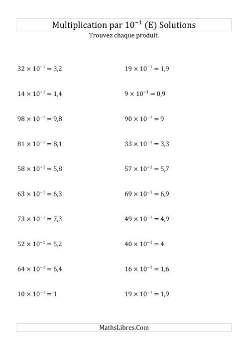 Multiplication de nombres entiers par 10⁻¹ (E) page 2