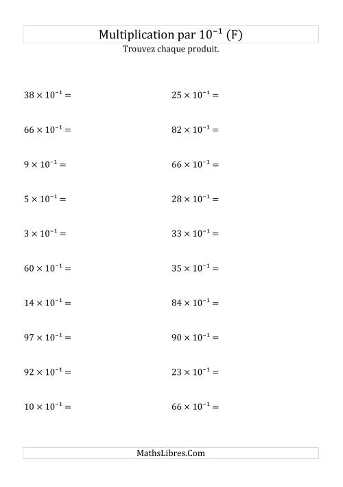 Multiplication de nombres entiers par 10⁻¹ (F)