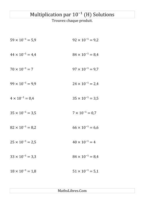 Multiplication de nombres entiers par 10⁻¹ (H) page 2
