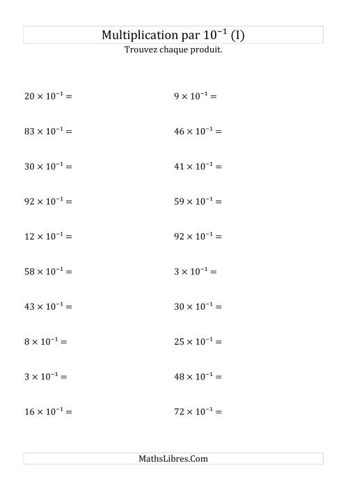 Multiplication de nombres entiers par 10⁻¹ (I)